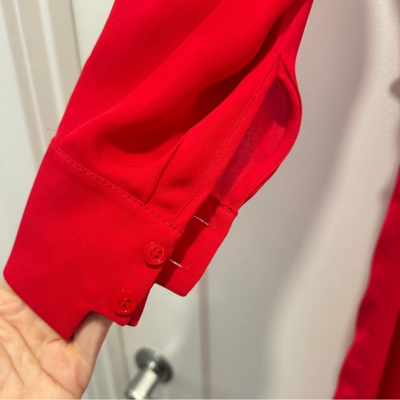 Rebecca Taylor 100% Silk Georgette Dress in Geranium Red Size XS NWOT - Picture 8 of 12